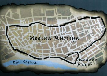 Trazado de la Muralla árabe de Murcia