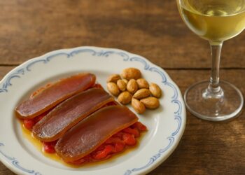 Mojama con almendras