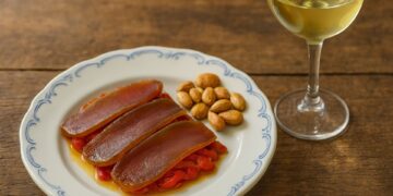 Mojama con almendras