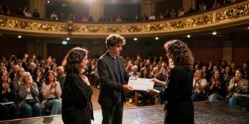Creador de contenido dona su premio de 5.000 euros en directo entregando un cheque a una fundación infantil en Madrid