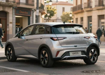 BYD Dolphin G DM-i aparcado en una calle urbana europea bajo la luz mediterránea del sol