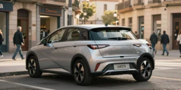BYD Dolphin G DM-i aparcado en una calle urbana europea bajo la luz mediterránea del sol