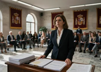 Dirigente murciana en cámara institucional exigiendo condonación total de 13.000 millones de deuda al Gobierno