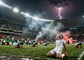Jugador inglés de rodillas en el Estadio Azteca tras eliminar a México del Mundial 2026 ante 80.000 aficionados