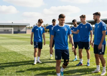 David Mella regresa al entrenamiento en Abegondo con el Deportivo de La Coruña antes del debut en Primera División
