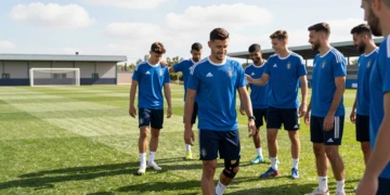 David Mella regresa al entrenamiento en Abegondo con el Deportivo de La Coruña antes del debut en Primera División