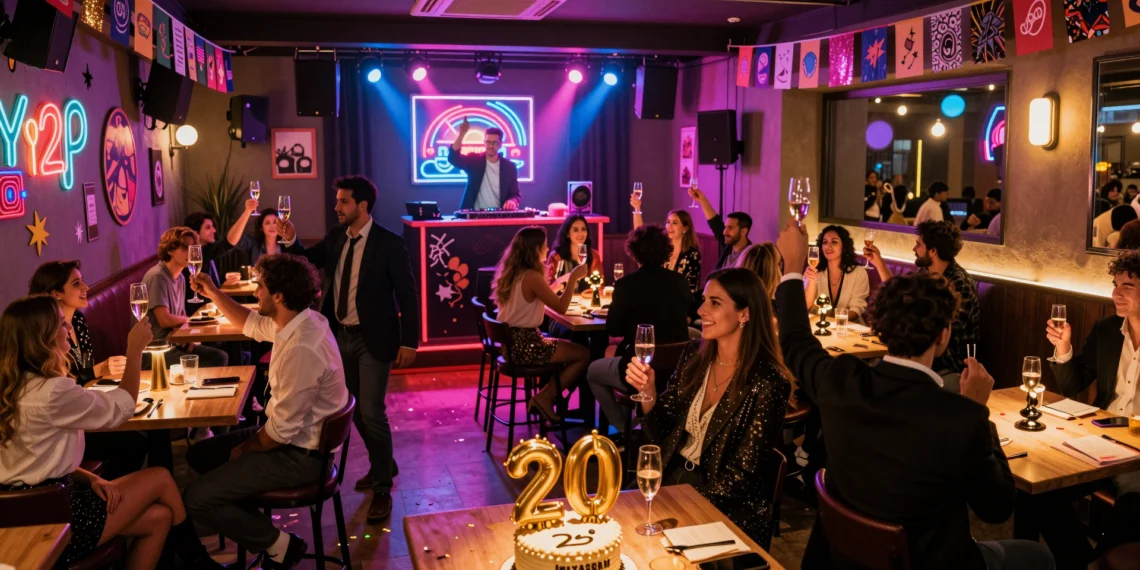 Fiesta del 20 aniversario de la revista Cuore en Madrid con periodistas, champán y decoración Y2K
