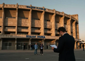 Estadio de Riazor al atardecer con aficionados del Deportivo de A Coruña ante una semana decisiva de fichajes