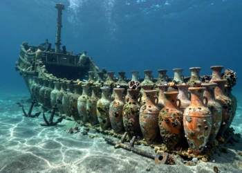 Pecio romano a 46 metros de profundidad frente a Sicilia con 500 ánforas de terracota Dressel 1A en el lecho marino