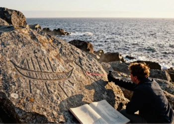 Petroglifos de barcos de la Edad del Bronce en roca granítica costera del noroeste ibérico escaneados con láser
