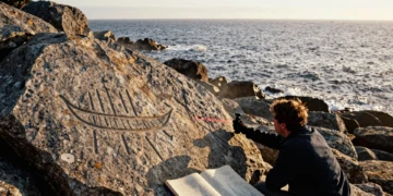 Petroglifos de barcos de la Edad del Bronce en roca granítica costera del noroeste ibérico escaneados con láser