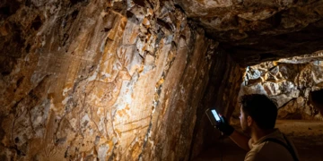 Investigador escanea grabados prehistóricos de un ciervo enano en una cueva de Creta con 12.000 años de antigüedad