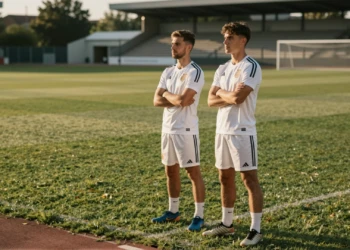 Yeremay y Mella observan el campo de entrenamiento del Deportivo durante su recuperación antes del debut en Primera